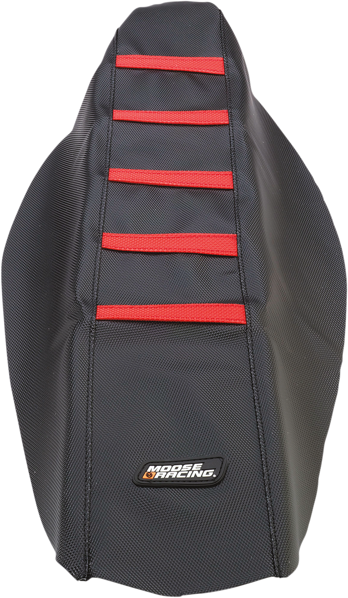 Ribbed Seat Cover - Black Cover/Red Ribs - Honda CRF250/450 '13-'17
