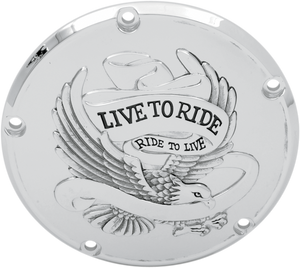 Derby Cover - Live to Ride - 5-Hole - Chrome - '99-'18 Big Twin