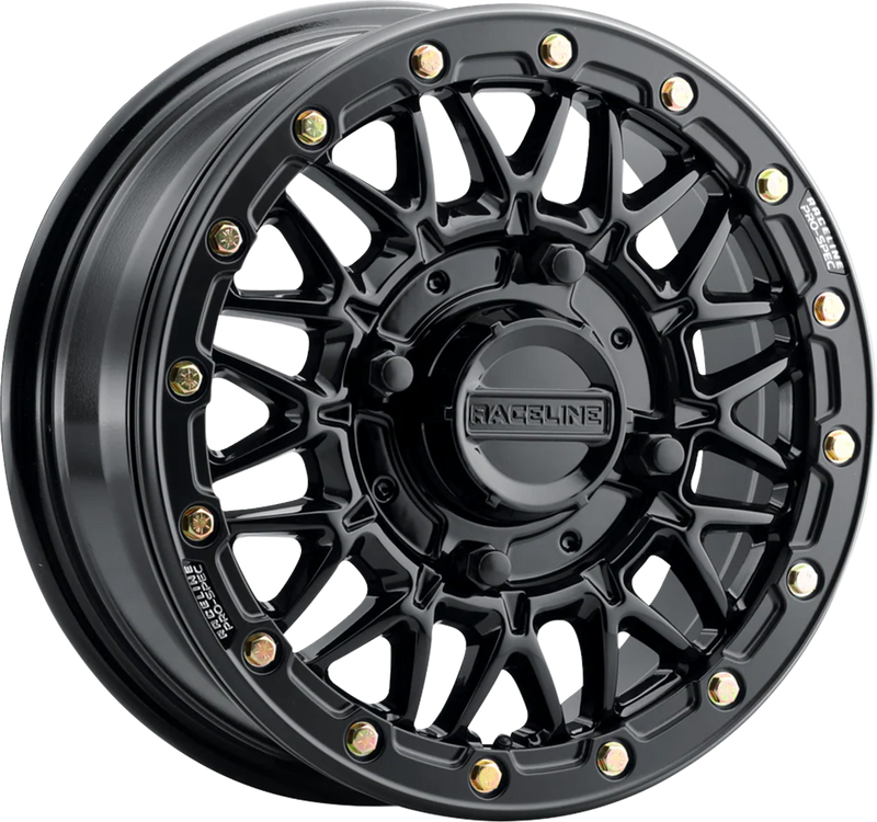 Wheel - Omega Beadlock - Front/Rear - Black with Gloss Black Ring - 15x8 - 4/137 - 0 mm