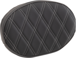 Sissy Bar Pad - Double Diamond - Silver - Oval - 2" Thick
