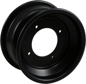 Wheel - Spun - Rolled-Lip - Front - Black - 10x5 - 4/144 - 3+2
