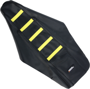 Ribbed Seat Cover - Black Cover/Yellow Ribs - Suzuki RM125/250 '01-'08