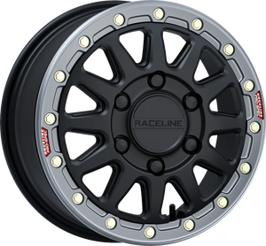 Wheel - Alpha - Front/Rear - Black/with Gun Metal Ring - 15x6.5 - 6/139.7 - +74 mm
