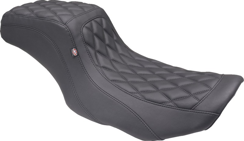 One Piece 2-Up Squareback Seat - Double Diamond - Black Stitch - FLH/FLT '23-'25