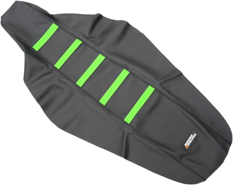 Ribbed Seat Cover - Black Cover/Green Ribs - Kawasaki KX450F '16-'18