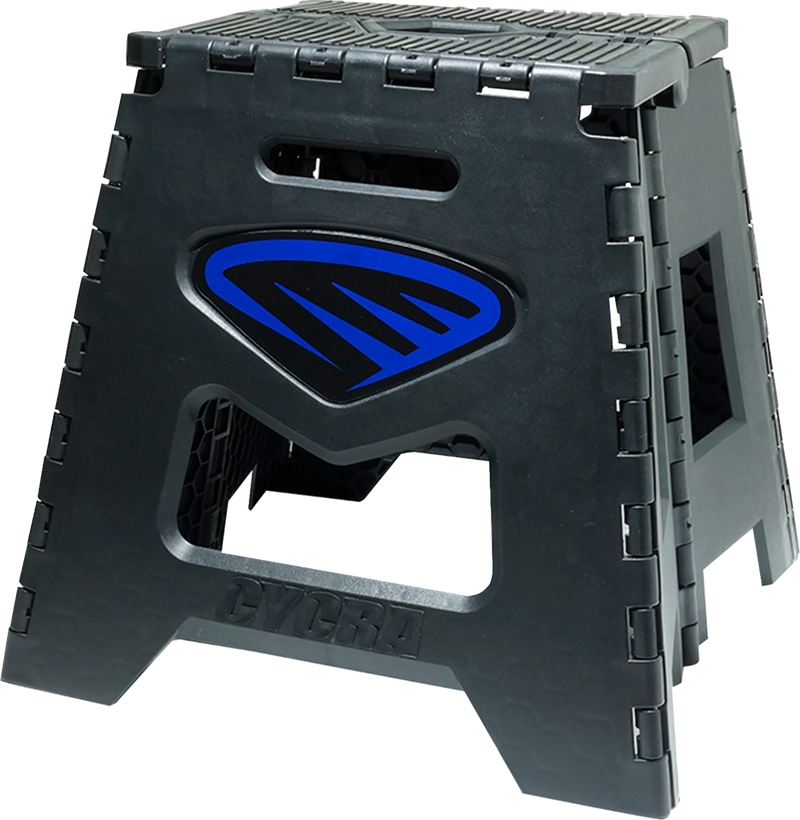 Moto Stand - Folding - Black with Blue Decal
