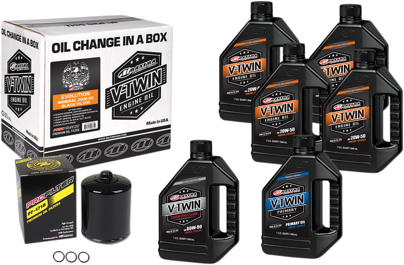 Evolution Mineral 20W-50 Oil Change Kit - Black Filter