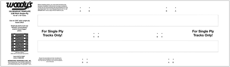 Studding Template - Track - 154" - 2.86" Pitch