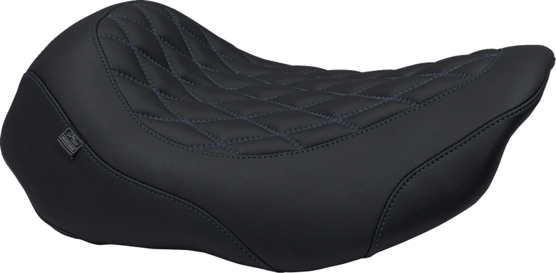 Wide Tripper™ Seat - Solo - Sky Blue Stitching - FLT/FLH '23-'25