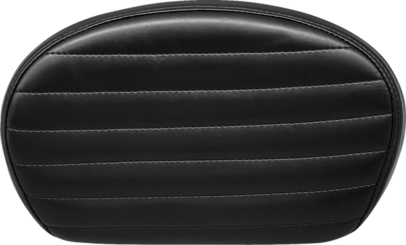 Sissy Bar Pad - Medium - Pleated - Shiny Black