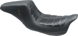 Squareback One-Piece Seat - Tuck and Roll - Black w/ Gun Metal Stitching - FL '08-'25