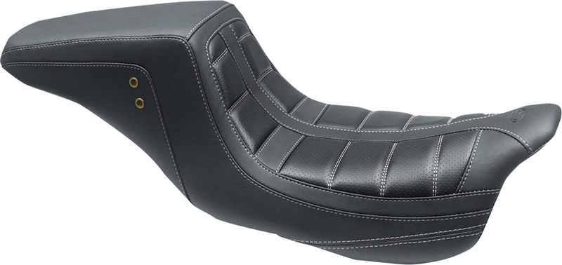 Squareback One-Piece Seat - Tuck and Roll - Black w/ Gun Metal Stitching - FL '08-'25