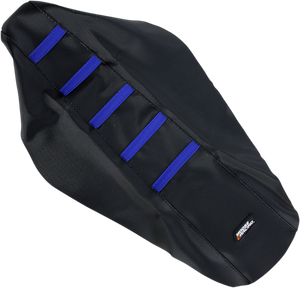 Ribbed Seat Cover - Black Cover/Blue Ribs - Yamaha YZ125/250 '02-'21