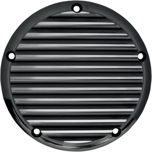 Derby Cover - Finned - Black/Anodized - 5 Hole