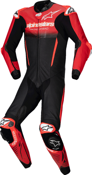GP-R7 1-PC Leather Suit - Black/Mid Red - US 42 / EU 52