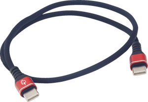 Male USB-C to Male USB-C Cable - Phone - Fast/Charger - 24" - Black/Red