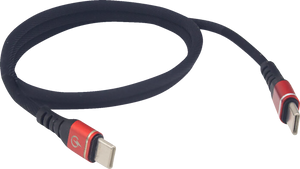 Male USB-C to Male USB-C Cable - Phone - Charger - 12" - Black/Red