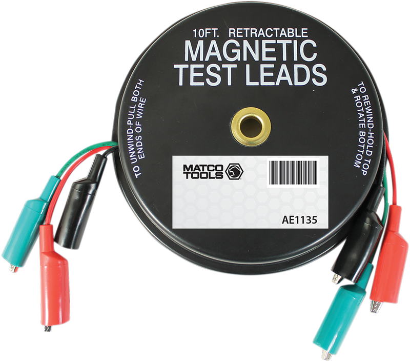 Test Leads - Electrical System - Retractable/Magnetic - 10'