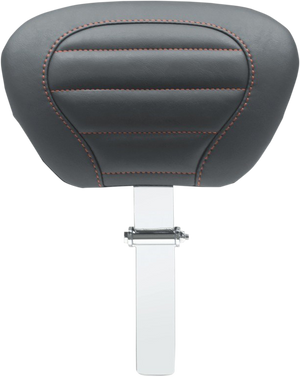 Deluxe Driver Backrest - Black w/ American Beauty Red Stitching - FLT/FLH '08-'25