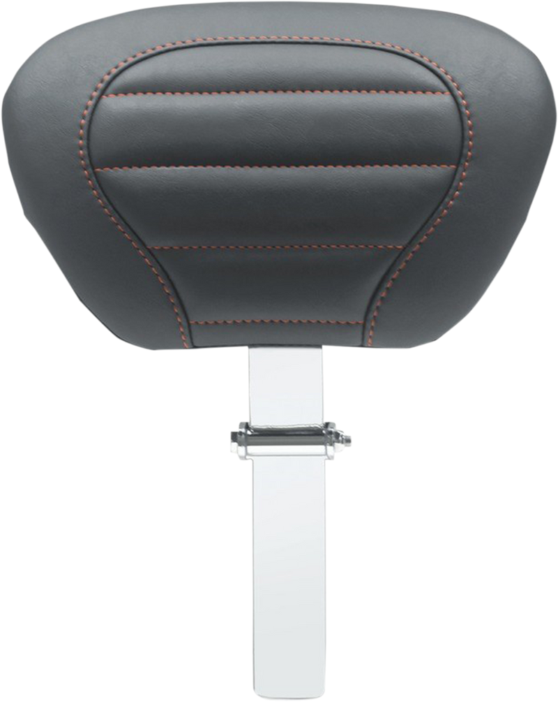 Deluxe Driver Backrest - Black w/ American Beauty Red Stitching - FLT/FLH '08-'25