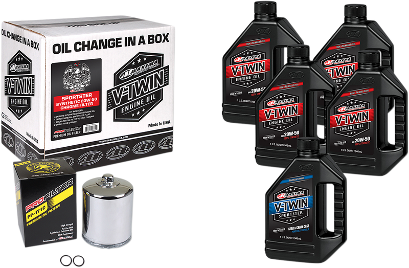 Sportster Synthetic 20W-50 Oil Change Kit - Chrome Filter