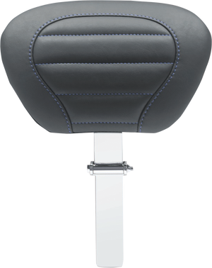 Deluxe Driver Backrest - Black w/ Sky Blue Stitching - FLT/FLH '08-'25