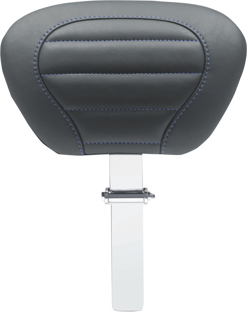 Deluxe Driver Backrest - Black w/ Sky Blue Stitching - FLT/FLH '08-'25