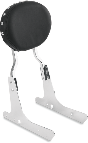 Oval Sissy Bar Pad - Black - Studded - 2" Thick