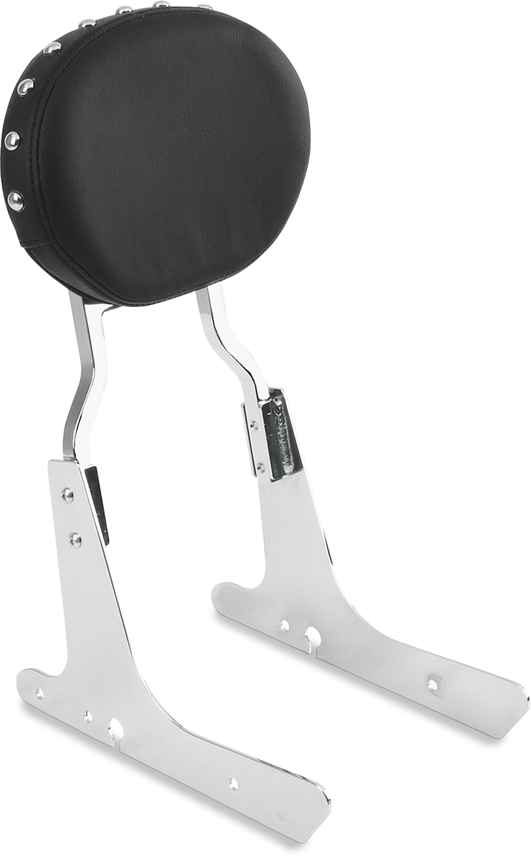 Oval Sissy Bar Pad - Black - Studded - 2" Thick