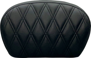 Sissy Bar Pad - Large - Vinyl - Double Diamond - Dull Black