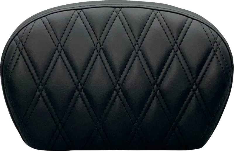 Sissy Bar Pad - Large - Vinyl - Double Diamond - Dull Black