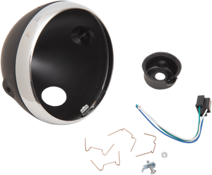 Lucas Style Headlight Shell - 7" - Black
