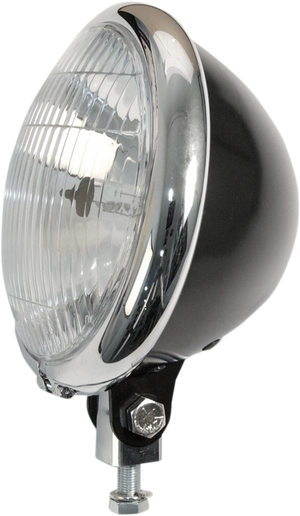 Headlight - 5-3/4" - Black/Chrome