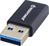 Male USB to Female USB-C Adapter - Power - Compact - Black - view 1