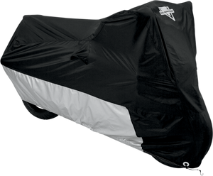 Defender Deluxe Cover - Motorcycle - Polyester - Black/Silver - Large