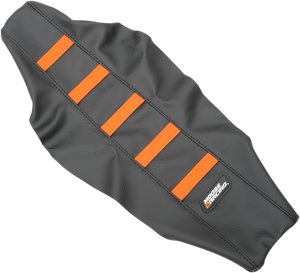 Ribbed Seat Cover - Black Cover/Orange Ribs - KTM 65 '17-'23