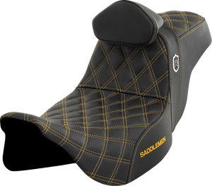 SEAT SDC PERF GRIPPER W/BR GOLD STITCH