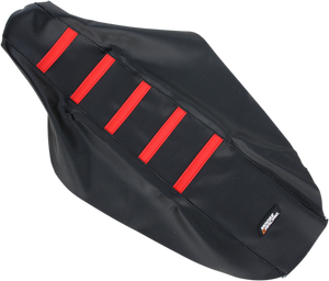 Ribbed Seat Cover - Black Cover/Red Ribs - Honda CR125/250 '00-'07