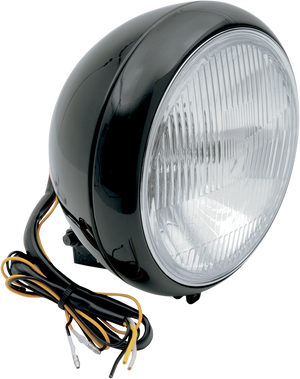 7" Smooth Headlight - FLST - Black