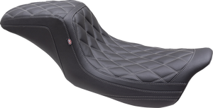One Piece 2-Up Squareback Seat - Double Diamond - Gun Metal Stitch - FL '08-'25