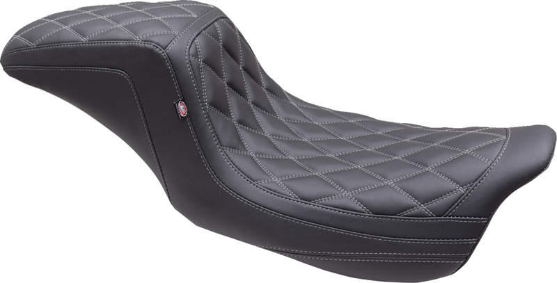 One Piece 2-Up Squareback Seat - Double Diamond - Gun Metal Stitch - FL '08-'25
