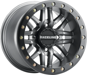 Wheel - Ryno - Beadlock - Rear - Gunmetal/with Black Ring - 15x10 - 4/137 - 5+5