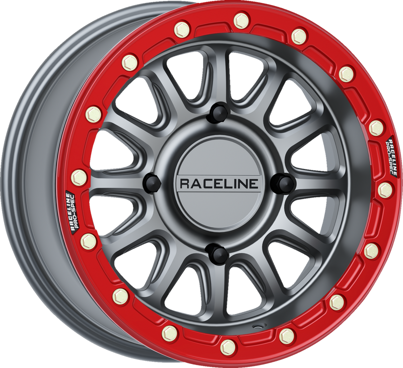 Wheel - Alpha - Front/Rear - Gunmetal/with Red Ring - 15x7 - 4/156 - +10 mm