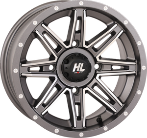Wheel - HL22 - Front/Rear - Gun Metal Gray w/Machined - 14x7 - 4/137 - 4+3 (+10 mm)