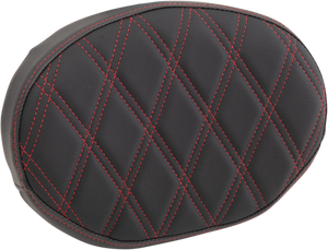 Sissy Bar Pad - Double Diamond - Red - Oval - 2" Thick
