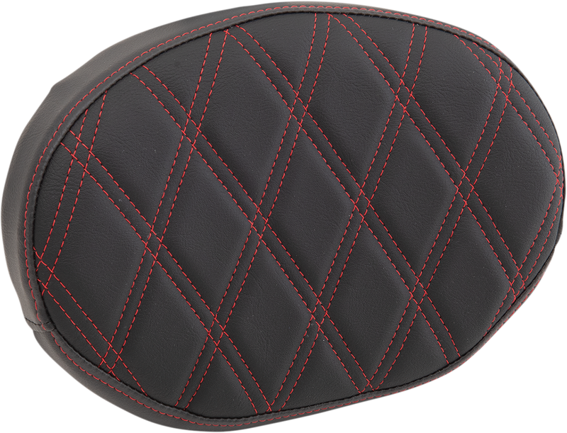 Sissy Bar Pad - Double Diamond - Red - Oval - 2" Thick