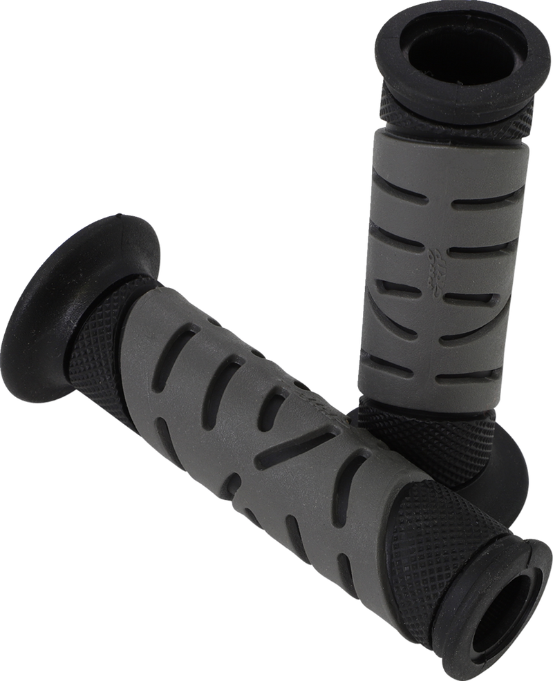 719 Dual Density Sportbike Grips - Open Ends - Black/Gray