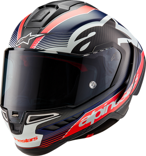 Supertech R10 Helmet - Team - Matte Black/Carbon Red Fluo/Blue - Large