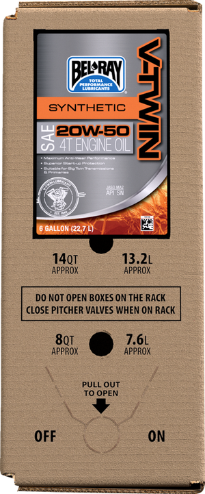 V-Twin Synthetic Oil - 20W-50 - 6 U.S. gal. - Bag-In-Box