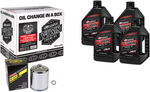 Quick Change Twin Cam Synthetic 20W-50 Oil Change Kit - Chrome Filter